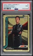 Marketplace image: 2025 TOPPS CHROME FORMULA 1 SUPERFRACTOR 1/1 #7 GEORGE RUSSELL 1/1 PSA 9