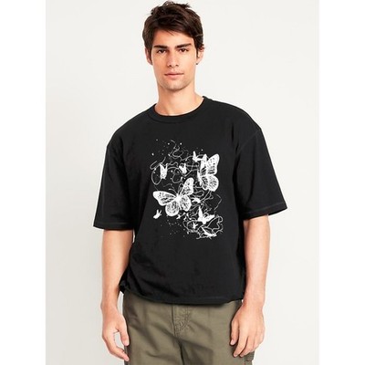 Schmetterling Abstrakte Grafik T-Shirt Natur Ästhetisch Cotagecore Line Art Tee