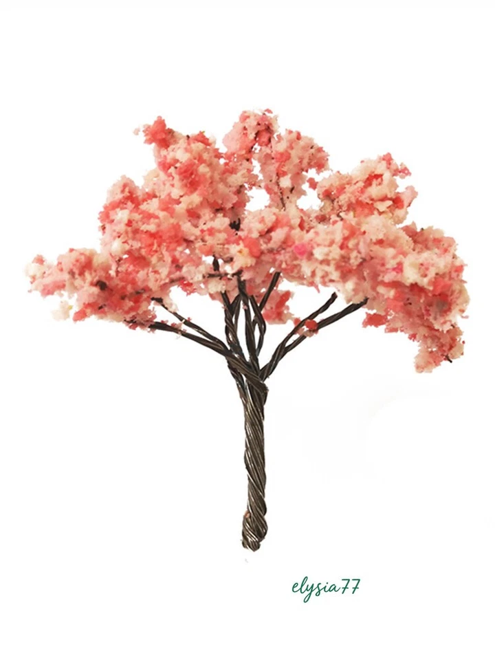 4PC Miniatures Lot Spring Flower Trees HO/OO Scale Garden Plants Scenery Model - Image 3 of 4