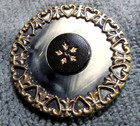 Vintage Antique Victorian Metal & Celluloid Button FANCY DESIGN — photo 1