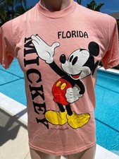 Vintage 70's Mickey Mouse Velva Sheen Florida T Shirt mens M Medium NEW Disney