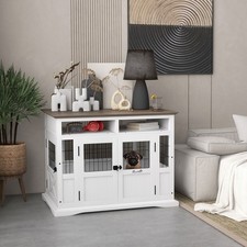 Dog Crate Furniture Side End Table w/ Storage for Small Medium Dogs