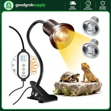 Reptile Heat Lamp 50W 75W with Clamp UVA UVB Adjustable Timer