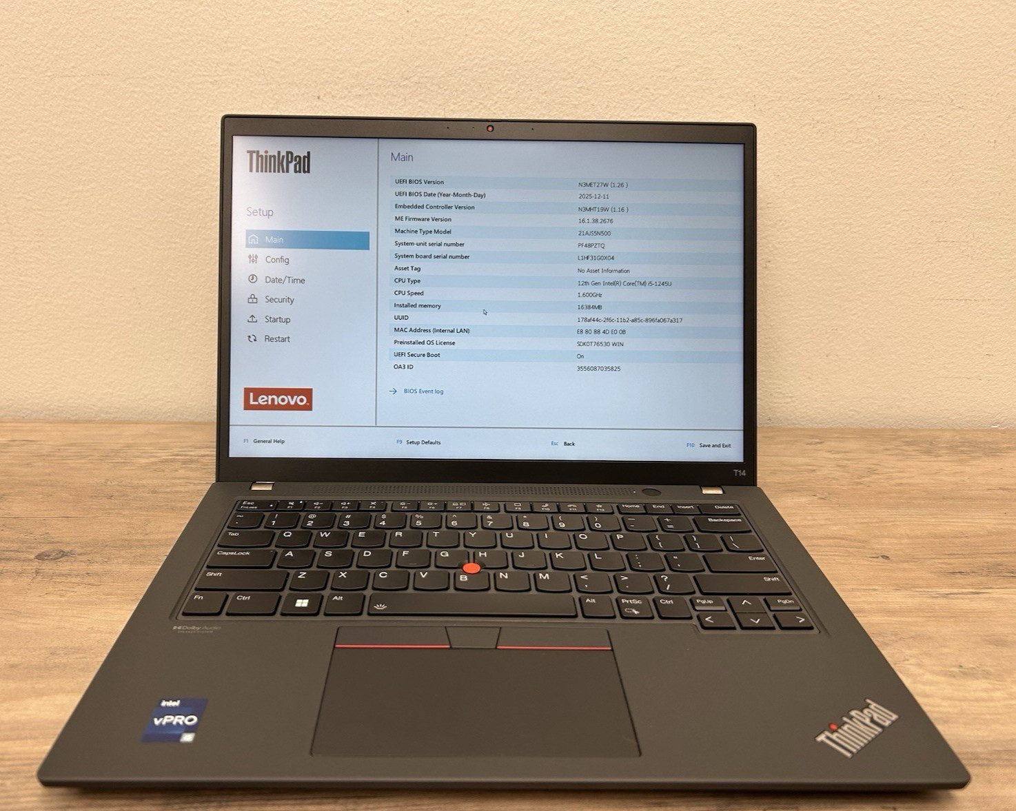 Lenovo ThinkPad T14, 14-Inch Laptop, with Intel Core i5 12th Gen., 500 GB SSD (Solid State Drive), Windows 11 Pro