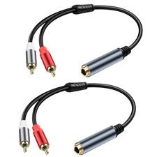 6.35mm Stereo to 2RCA Audio Cable1/4 Inch Female to Dual RCA Male Audio Y Spl...