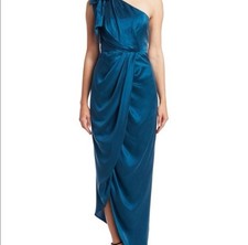 Zimmermann Teal One-Shoulder Dress (Size 3)