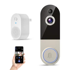 Wireless Doorbell Camera with Rechargeable Battery, 1080P Resolution, 2-Way A...