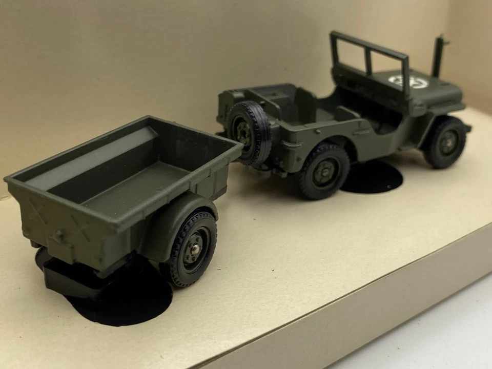 Solido Jeep Militare USA WWII + Rimorchio Ref 6105 Veicolo Esercito USA - Immagine 3 di 4