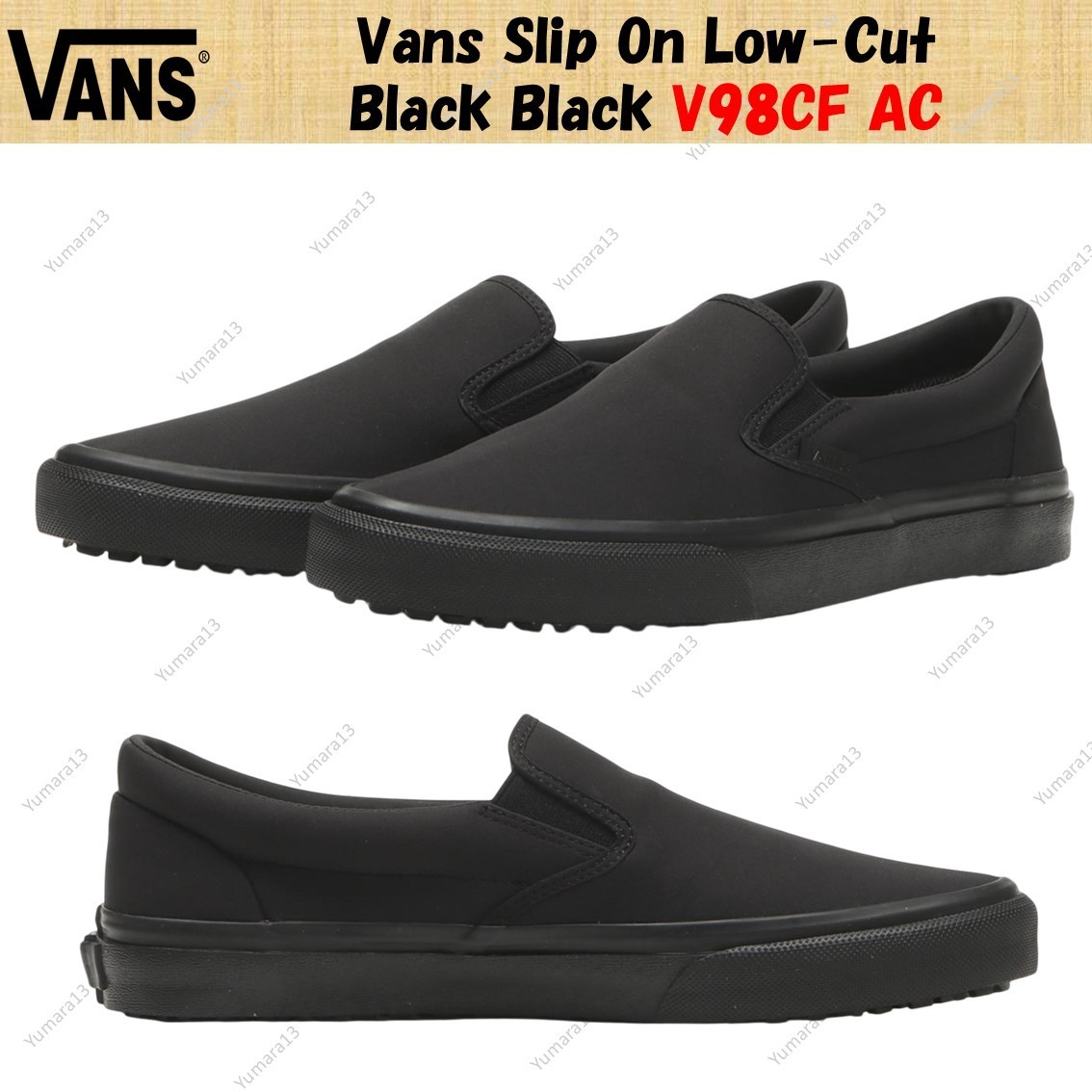 Vans sin cordones corte bajo negro negro V98CF AC talla para hombre