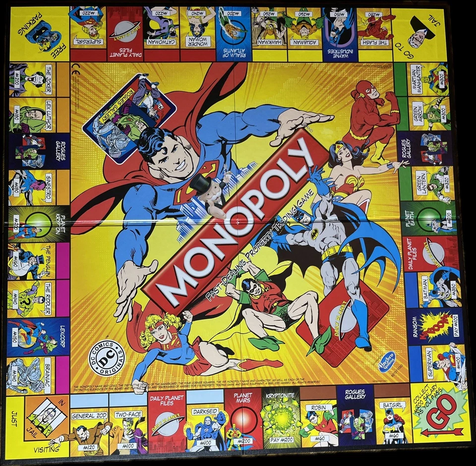 Monopoly DC Comics Retro Special Edition Board Game - Complete Includes Card Bag - Image 4 of 4