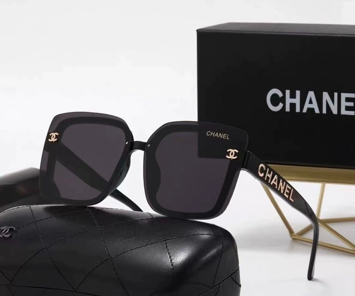 Chanel Sunglasses Classic Golden Logo Gray lens/ Balck Frame for women