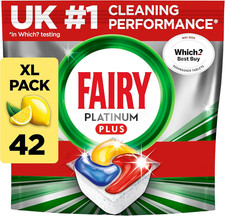 Platinum plus Dishwasher Tablets – 42 Pack, Lemon, Anti-Dull Technology