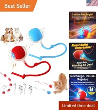 Interactive Cat Toy Ball USB Rechargeable w/ Tail Smart Motion Pet Toys Indoor