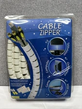 EVRI Cable Zipper Wire Management System Color White NIB