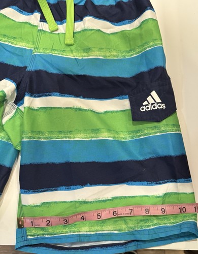 Boys Adidas youth Large swim trunks lined multi-color striped Board Shorts H1.2 - Picture 12 of 12