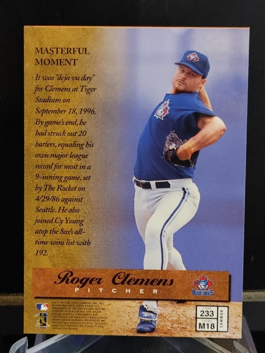 Roger Clemens 1997 Topps Finest Masters w/coating #233 - Toronto