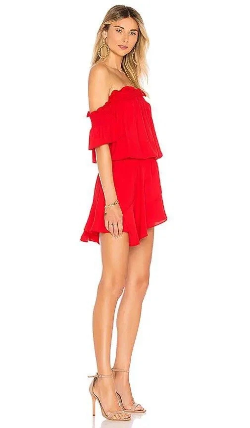 Amanda  Uprichard Mini Dress Women’s Small Salsa Latina Dance Flowy Off Shoulder - Image 2 of 4