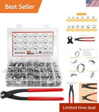 Comprehensive 180 Pcs Hose Clamp Kit - Durable 304 Stainless Steel Quality