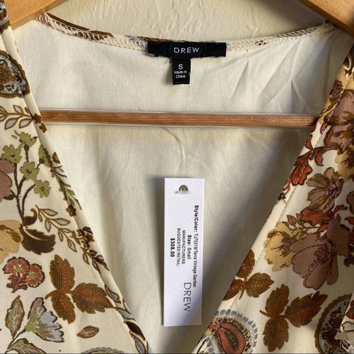 NUEVO CON ETIQUETAS DREW Anthropologie Terra Vintage Jardín Floral Boho Midi Volantes Envoltura - Imagen 3 de 6