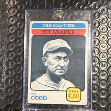 Topps 1973 Ty Cobb #471 All-Time Leaders The All-Time Hit Leader Stat Back