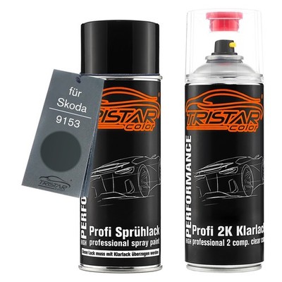 Autolack 2K Spraydosen Set für Skoda 9153 Anthracite Grey Metallic