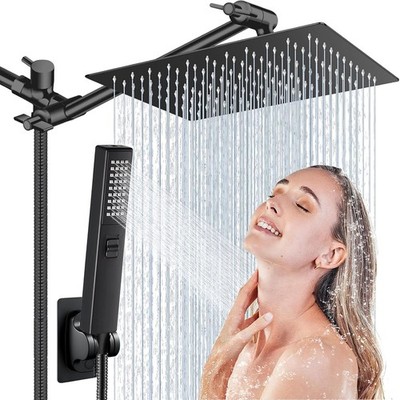 Shower Head bo, 10 Inch High Prure Rain Shower Head Inch Adjustable