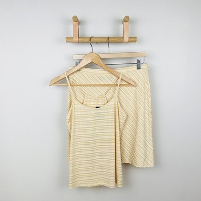 KENAR STUDIO Women's Size M Breezy Summer Top and Skirt Set Apricot Cream Color