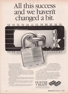Hunter & Ready VRTX Microprocessor Print Ad 1983 Vintage Electronics