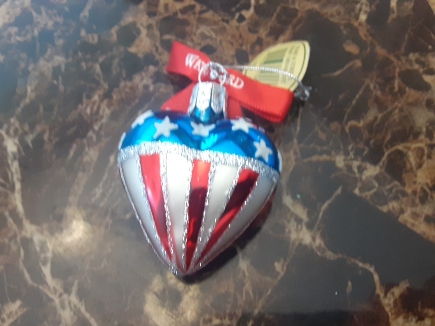 Waterford Holiday Heirlooms  Stripes Heart Ornament