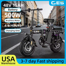 UPlee GE5 48V 15AH Battery EBike 30 MPH 250W Folding Electric Bike 30 Miles Max