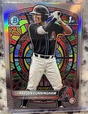 2025 Bowman Draft Kayson Cunningham 1st Etched In Glass Refractor SSP!