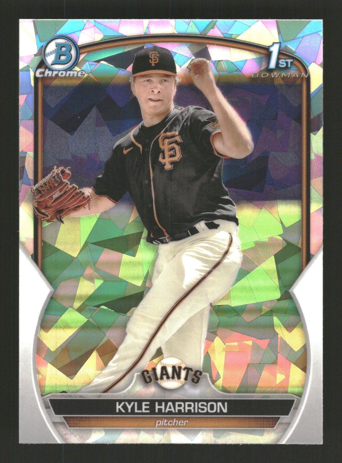 Kyle Harrison 2023 Bowman #BCP-93 Chrome Prospects Atomic Refractors