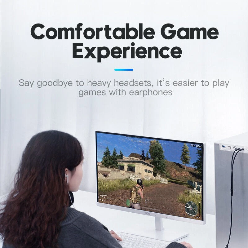 3.5mm Audio Adapter Cable Separate Audio Micphone for PS4 5 Xbox Tablet Phone PC - Image 4 of 4