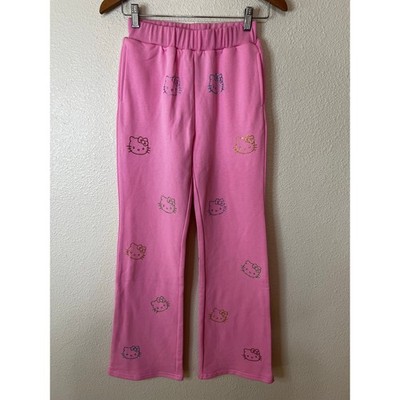 Lola + the boys pink hello kitty embellished pants with feather trim GIRLS 14