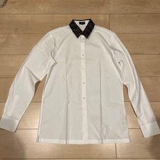 Fendi Zucca Logo Silk Button-Down Shirt White Size 39 Used
