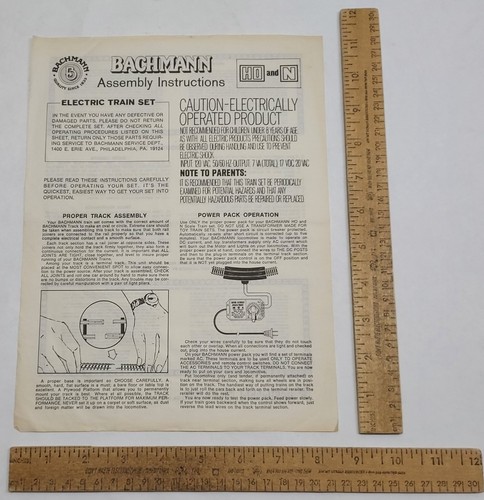 BACHMANN - HO and N - ELECTRIC TRAIN SET Assembly Instructions - listing #8051 - Picture 2 of 5