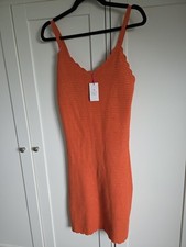 Candy Couture Aged 16 Years Orange Knitted Strappy Sundress New With Tags