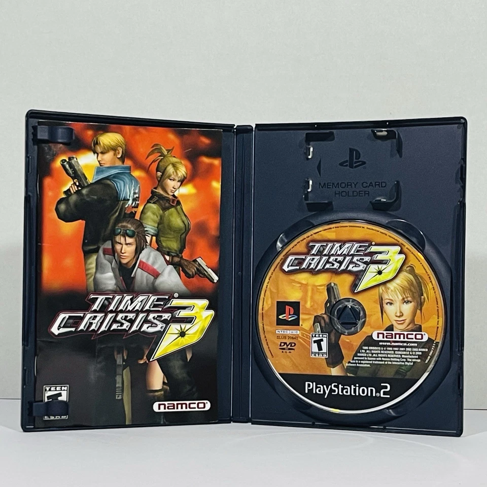 Time Crisis 2 y 3 PlayStation 2 PS2 con 2 pistolas de luz Namco G-Con2 paquete Foto 3 de 4