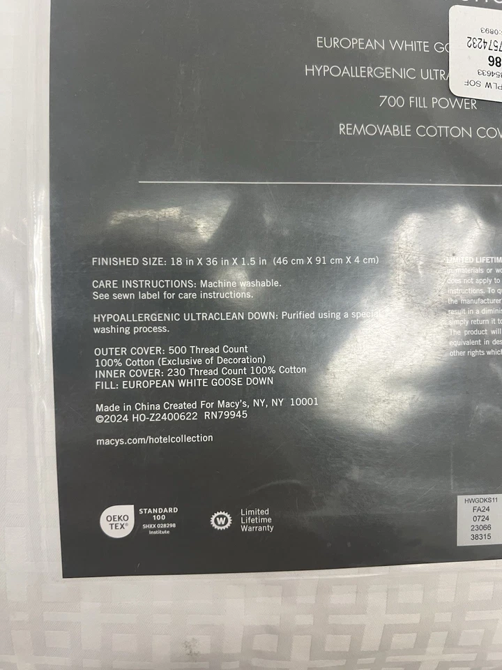 Almohada de plumón de ganso King soporte suave Hotel Collection nueva Foto 2 de 4