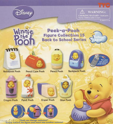 TOMY DISNEY WINNIE THE POOH PEEK-A-POOH SERIES 15 BACK TO SCHOOL FIGURE DANGLER