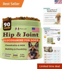 Natural Hip  Joint Chews for Dogs - Chicken  Turmeric, 90 Chews for Mobility