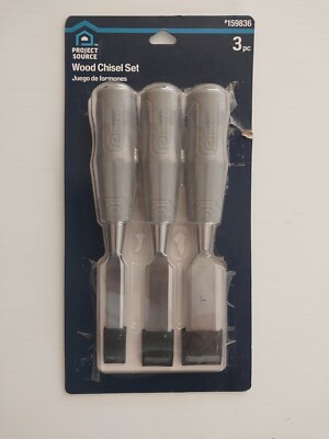 Project Source 3 Pc Wood Chisel Set 1/2  3/4  & 1  #159836 New