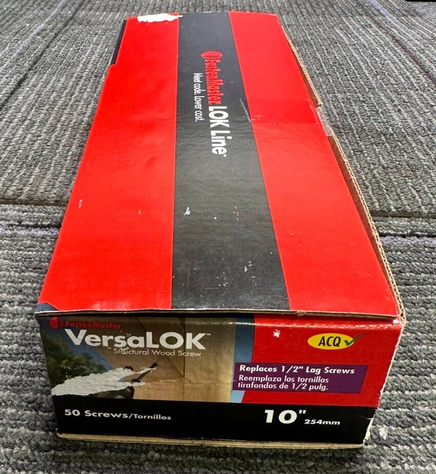 FastenMaster Versalok Heavy Duty 1/2" Lag Screw Replacement 10" 50 Screws eBay