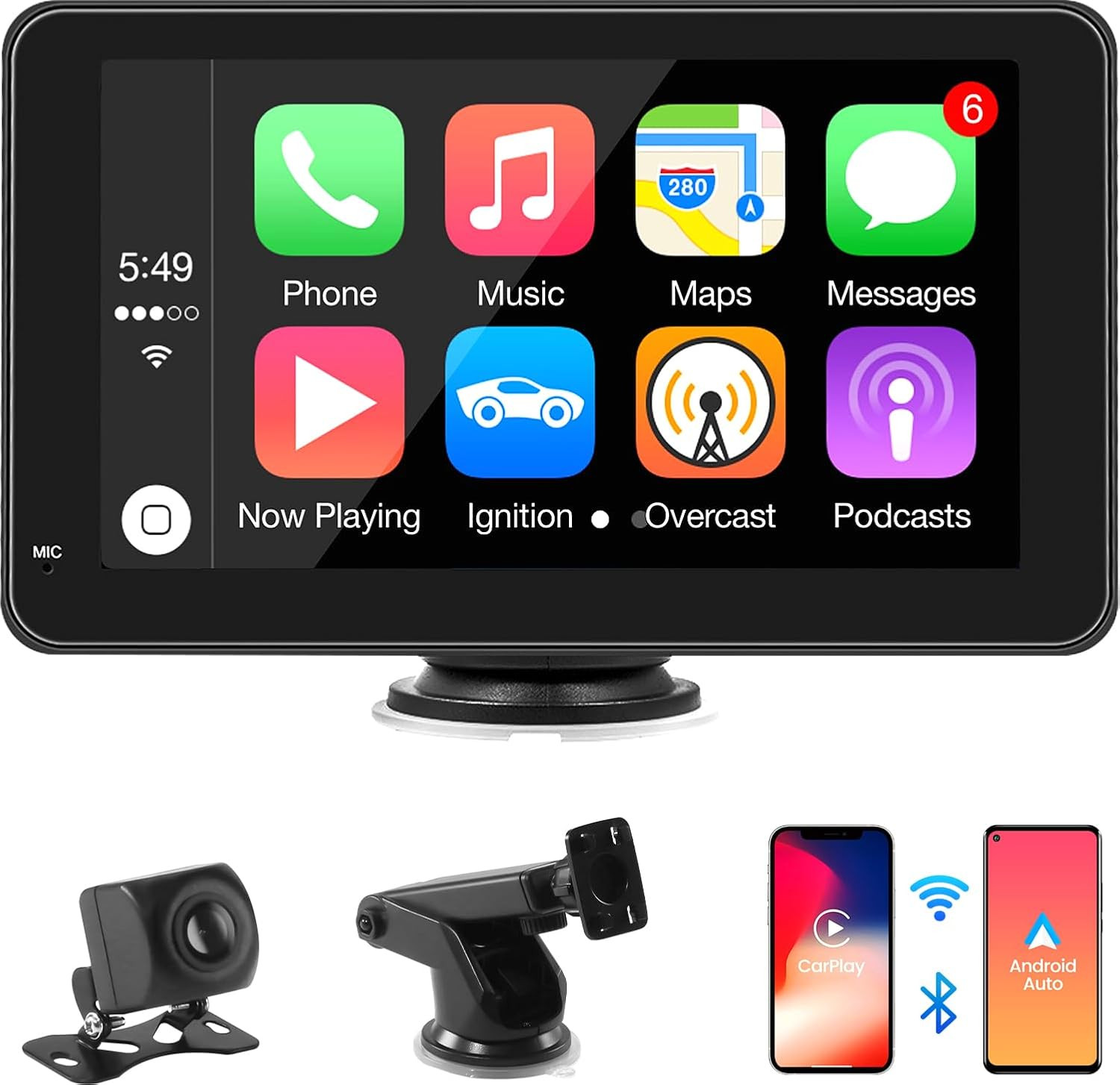 Carplay Senza Fili Portatile - Trasforma la tua Auto con 7 Pollici HD