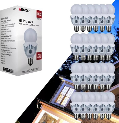 Satco S28737 - 20 Watt LED A21 High Lumen - CCT Selectable (1, 2, 12 or 24 Pack) - Picture 14 of 14