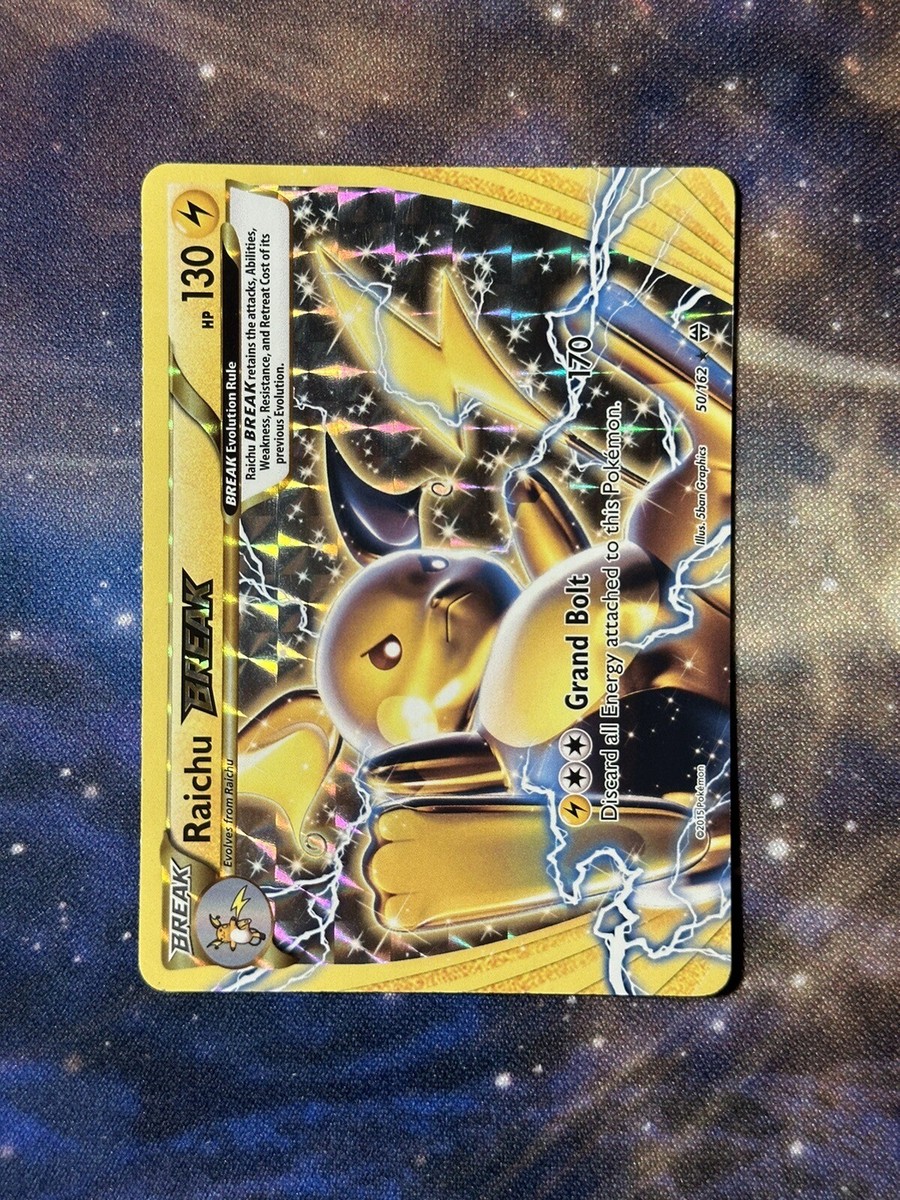 Raichu BREAK 50/162 INVERTED BACK Error Holo Rare XY Raichu BREAK 50/162 INVERTED BACK Error Holo Rare XY