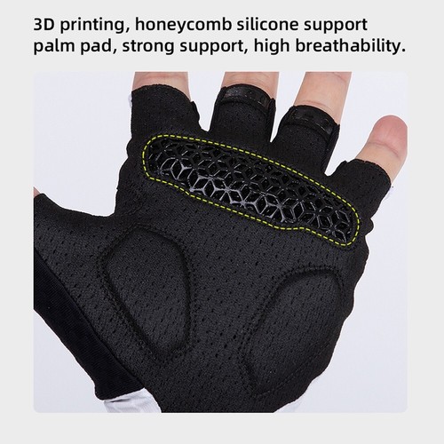 YKYWBIIKE PRO Cycling Gloves Half Finger Breathable Bike Gloves Black & White - Picture 10 of 17