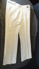 WHITE TUXEDO PANTS WITH SATIN WHITE STRIPE FORMAL WEAR PROM WEDDING 32X30 ADJUST