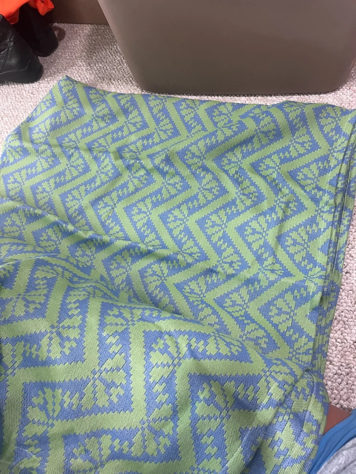 NEW! Tekhni Woven Green Blue Baby Toddler Wrap Sling Carrier Sz 4 Repreve Fabric - Image 2 of 4