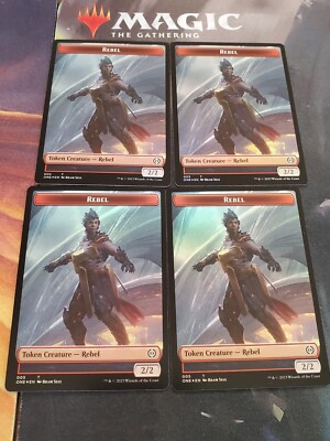 Mtg. 4x Rebel / Phyrexian Goblin Double-Sided Tokens. Foil. Phyrexia. Nm